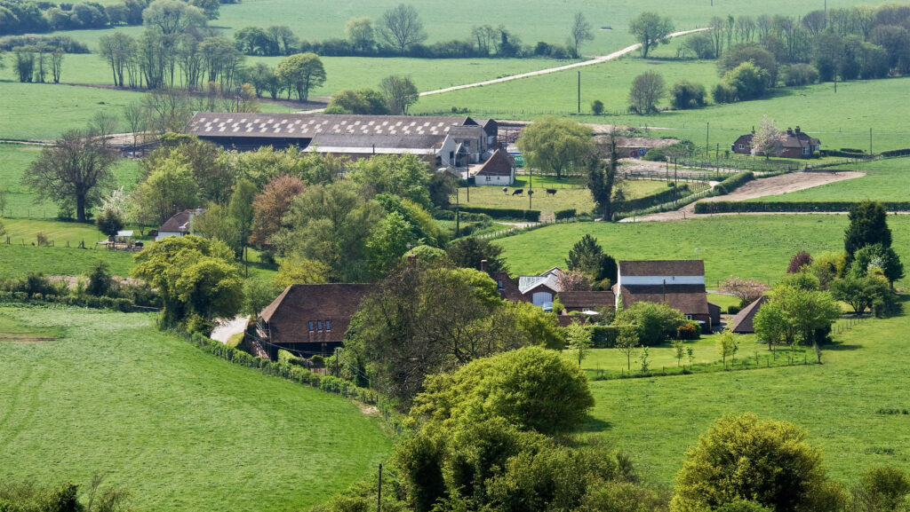 26.4.2011 Farm buildings in rolling countryside.©Tim Scrivener 07850 303986